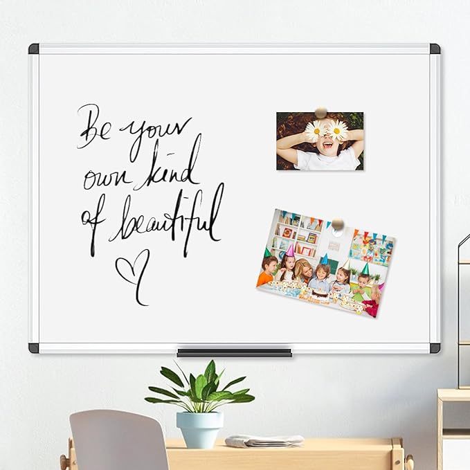VIZ-PRO Magnetic Dry Erase Board, 36 X 24 Inches, Pack of 2, Silver Aluminium Frame
