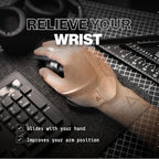 DELTAHUB Carpio 2.0 - Left-Handed Truly Ergonomic Wrist Rest for Mouse, Carpal Tunnel Support, Pain Relief, Anti-Fatigue, Easy Glide, Sleek, Office Computer, Laptop, Gaming - Small, White