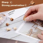 60 Pcs Wood Push Pins, 2 Colors and 5 Types Decorative Thumb Tacks Wooden Head Pin Map Tacks Marking Pin, Wood Thumb Tacks Decorative for Bulletin Boards Craft Projects with Storage Box
