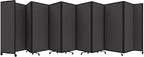 Versare Room Divider 360 Portable Wall Partition | Folding Panels | Large Freestanding Divider | Locking Wheels | Temporary Room Separator