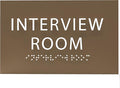 ADA CENTRAL SIGNS - 6" X4" Interview Room Sign - ADA Compliant Tactile Graphics Grade 2 Braille Text Acrylic Wall Sign | Privacy, Meeting, Room Name Sign for Schools, Hospitals, Offices, & Apartments