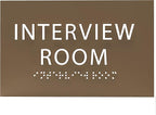 ADA CENTRAL SIGNS - 6" X4" Interview Room Sign - ADA Compliant Tactile Graphics Grade 2 Braille Text Acrylic Wall Sign | Privacy, Meeting, Room Name Sign for Schools, Hospitals, Offices, & Apartments