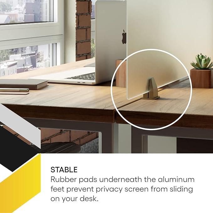 OBEX Acrylic Free Standing Screen, Divider for Desk Privacy Home & Office Partitions for Table Top Workstation, Portable Cubicle Panel for Work, 24" x 60", Clear