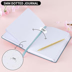 Crein Lynh Dot Grid Journal with 160GSM Thick Paper, 192 Pages, A5 Dotted Notebook for Work, School, Travel | 180° Lay Flat, Foil Stamped Cover, Elastic Band, 2 Bookmarks & Inner Pocket,Dark Green