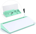 Varhomax Glass Desk Whiteboard with Storage, Desktop Dry Erase White Board to-do List Memo Keyboard Stand for Home Office and School Supplies (Green)