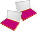 2 Pack Plastic Case Stamp Pad Large Size, Magenta Purple Color - Size: 4" x 7" - Choose from 15 Ink Colors