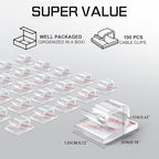 KGROTE 100PCS Cable Clips, Adhesive Wire Clips Strong Cord Clips Wire Holders, Cable Management Clips for Desk, Wall, Car, TV, Ethernet Cable (Clear, Medium)