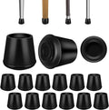 VOCOMO 1" Round Rubber Chair Leg Tips Caps, Chair Leg Floor Protectors Furniture Legs Caps Non Slip Reduce Noise for Hardwood Floors (Black, 24 Pack)