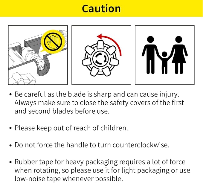 [TENDO°] Multi-Section Tape Dispenser ZO-508: Innovative Cutter for Custom Tape Width (Yellow)