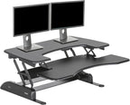Vari VariDesk Pro Plus 36 - Adjustable Desk Converter with 11 Height Settings - Laptop Sit Stand Desk Riser for Home Office, Table Tops, Workspace - Fully Assembled with Spring Loaded Lift - Black