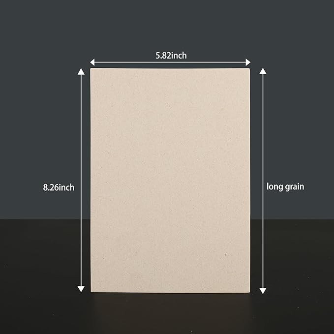 25 Pcs Book Board, Binder Board, Cover Board, Heavy Duty Chipboard for Book Binding, DIY Cardboard (Gray, A5 80PT)
