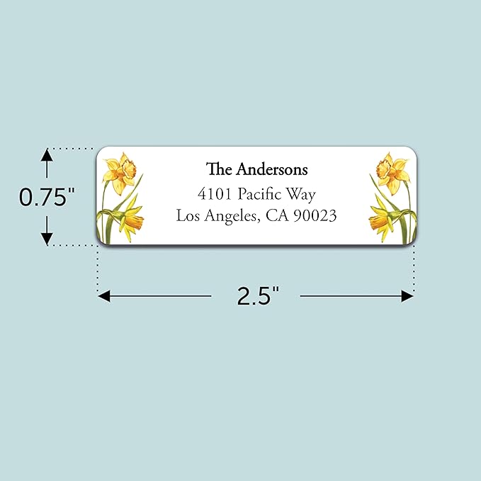 Return Address Labels - Personalized Flower Address Stickers on Sheets (50-1000 Labels)