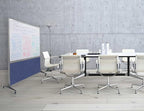 DivideWrite Mobile Whiteboard | Double Sided Dry Erase Board | Portable Office Cubicle Partition | Display for Classrooms, Conference Rooms, Meeting Areas and More | Cloud Gray 4' Wide X 6' Tall