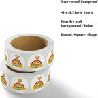 Customize Your own Stickers/Labels with Any Design and Logo-Personalize Your Business stickers-50+ roll Variety of Shapes, Sizes, Backgrounds, and Text Options