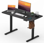 FitStand Adjustable Standing Desk, 47x24 Inches Home Office Desk with Memory Preset, Home Office Desk Computer Workstation Splice Black Top + Black Frame