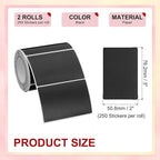 PATIKIL 2 x 3 Inch Rectangle Inventory Color Coding Labels 2 Roll, Square Self-Adhesive Inventory Label Stickers for Office Home Organization Name Tags, 250 Per Roll, Black
