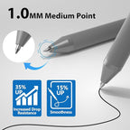 JIMMIDDA Ballpoint Pens Bulk - 107 Pcs Black Ink Pens in Bulk | 1.0 Medium Point Smooth Writing, Wholesale Retractable No Bleed Ball Point Pen for Men Women (Gray Barrel)