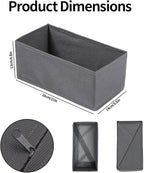 Sock Drawer Organizer 3 Pack, Fabric Drawer Organizer Clothes with Fixed Dividers, Sock Organizer for Dresser, Closet and Storage Bins
