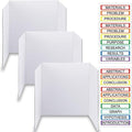 Trifold Display Boards with Colorful Self-Adhesive Sheets – 24 x 16 Inch Tri-Fold Corrugated Presentation Boards for Science Fairs, Complete Poster Board Kit