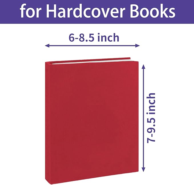 KICNIC Cloth Book Covers 7 Pcs, 6"x9" Stretchable Book Sox Suitable for Most Hardcover Books Up to 8.5”X9.5”, Washable and Reusable Protective Cover for Textbooks