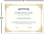 Ornate Empire Award Certificate Collection - Includes 25 Certificate Papers (White/Gold), 25 Heavy Linen Folders (Black/Gold), 25 Gold Foil Seals, Laser & Inkjet Printer Compatible