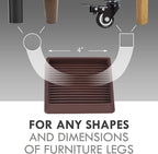 VOCOMO 4X4 Rubber Caster Cups, Non Slip Furniture Pads, Anti-Slip Gripper, Anti Skid Furniture Feet, Anti Slide Floor Protector for Bed Couch Stoppers (Brown, 4 Pack)