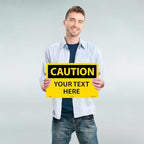 Custom OSHA Style Caution Sign 12" x 18" Plastic Sign, Customizable "Your Text Here", by AccuformNMC Made in USA