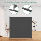 Helios&Hestia 1-Panel 6 ft Tall Indoor Folding Room Divider, Portable Privacy Screen, Freestanding Partition Separator, Temporary Wall Separation for Bedroom, Office, 71" W X 71" H, Dark Grey