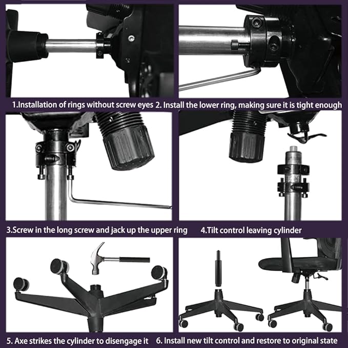 Gjpwyfdc Office Chair Tilt Control Mechanism Replacement 5.5'' X 6.7'', for Executive, Desk and Gaming Chairs