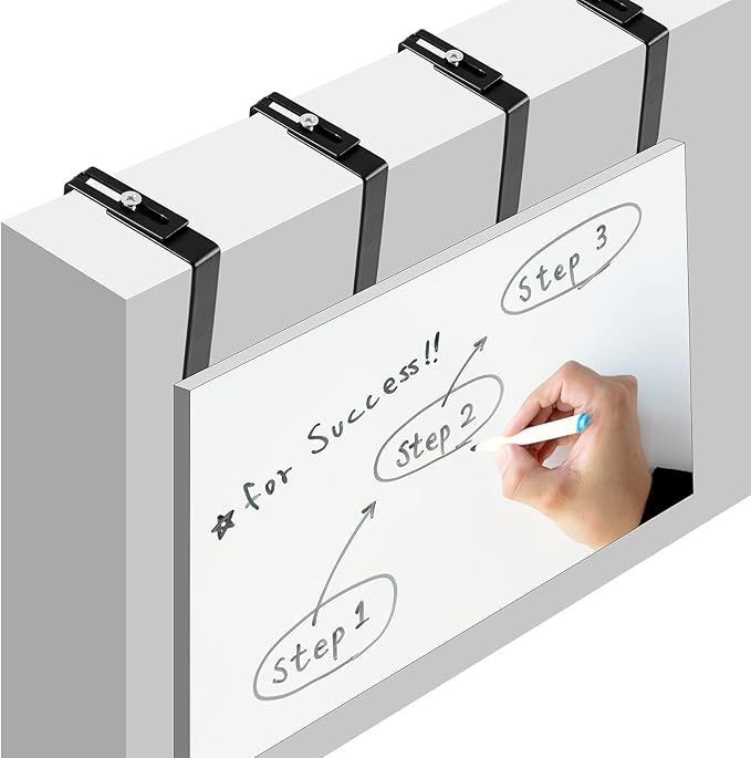Amylove 8 Pcs Adjustable Cubicle Hanger Universal Partition Metal Cubicle Hooks Door Hanger, Adjusted to Fit Panels with 1 3/8 Inch to 3 1/2 Inch Thickness for Office Whiteboard (Black)
