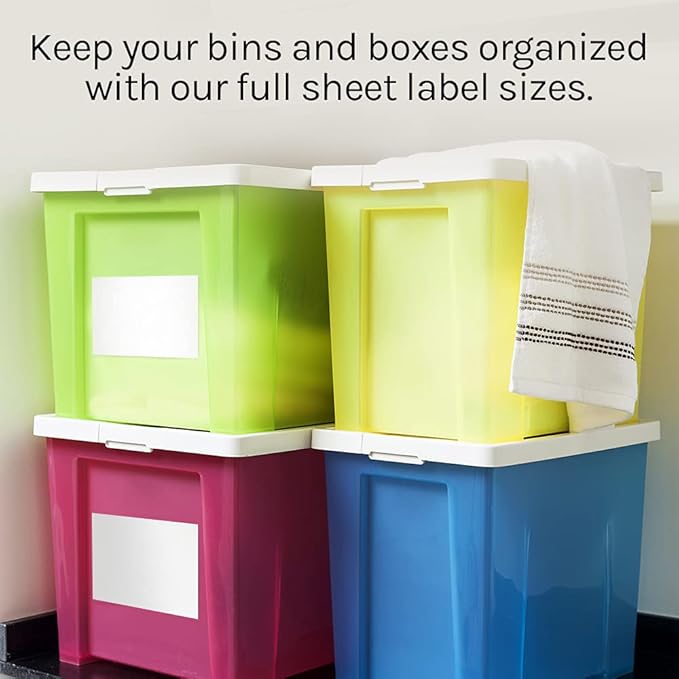 Premium Label Supply White Sticker Full Sheet Shipping Labels – 8.5" x 11" – Laser/Inkjet Compatible – (1 per Sheet), 1000 Sheets - Letter Size