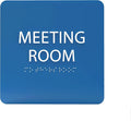 ADA CENTRAL SIGNS - 6" X6" Meeting Room Sign - ADA Compliant Tactile Graphics Grade 2 Braille Text Acrylic Wall Sign - Privacy Interview Room Name Door Sign for Schools Hospitals Offices & Apartments