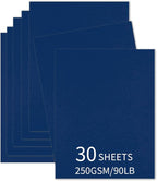 30 Sheets Navy Blue Cardstock 8.5'' x 11'', 250gsm/90lb Heavyweight Cover Cardstock Paper, Thick and Smooth Card Stock Perfect for Invitations, Menus, DIY Cards, Arts and Crafts