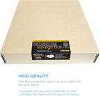 Lineco Museum Archival Storage Box, 17.75x22.75x3 in. Drop Front Design. Acid-Free with Metal Edge. Organize Photos, Pictures, Prints, Documents, Crafts, DIY. Tan, 2 Pack