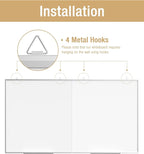 60"X 48" Large Magnetic Dry Erase Whiteboard, Wall Hanging Board with 4 Pens & 1 Dry Erasers & 6 Magnets, Sliver Aluminum Frame White