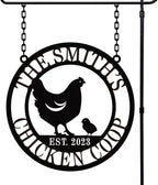 Personalized Metal Coop Sign, Custom Chicken Name Sign,Chicken Coop Decor,Chicken Coop Accessories, Personalized Chicken Coop Farm Sign,Funny Signs for Chicken Coops