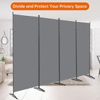 Room Divider 6FT Folding Privacy Screens, 4 Panel Partition Room Dividers w/Freestanding Design, Portable Wall Divider for Room Separtation, Fabric Screen Panel for Home Office Bedroom Dorm