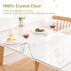Eisdroma 38 x 72 Inch Clear Table Cover Protector, Clear Table Protector for Dining Room Table, 1.5mm Plastic Table Cover, Waterproof Table Pad for Kitchen, Office