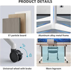 Goakwwuz Conference Room Table, Folding Conference Tables,Thicken Grey Tabletop,Flip Top Wooden Seminar Meeting Room Table for Conference Room Offices (8, Black+White, 61.0“)