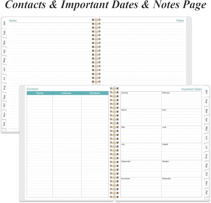 2026 Planner - Planner 2026 from January 2026 to December 2026 with 12 Monthly Tabs, Flexible Cover, Inner Pocket, 8.5" x 11", Green