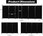 CHOSENM Room Divider, 6 Panel Folding Privacy Screens with Wider Support Feet, 6 Ft Portable Room Partition for Room Separator, 204" W X 71" H, Black