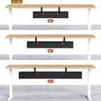 Univivi No Drill Under Desk Cable Management Tray, 36" Cord Organizer for Table, Clamp/Screw Mount Desk Cable Management, Premium Fabric Cable Management Tray for Office, Home