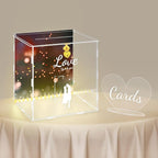 DIWNELEM Wedding Card Box with Lock&Light Large Letter Envelope Box Wedding Gift Card Box Money Box for Reception Baby Shower Birthday Party Graduation Decorations