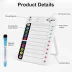 Magnetic Chore Chart for Kids, ADHD Task Tracker Easy-Check Routine Dry Erase Board, to-Do List Planning Tool with Stand for Fridge/Desk/Home/School, 6 Reusable Sheets, 3 Markers