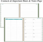 2026 Planner - Planner 2026 from January 2026 to December 2026 with 12 Monthly Tabs, Flexible Cover, Inner Pocket, 8.5" x 11", Green-B