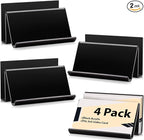 4 Pack 3x5 Index Card Display Holder Acrylic Cards Holder Stand Acrylic Business Card Holders Name Card Organizer Postcard Stand Display 200 Capacity for Studying Supplies No Card (Black, 4 Pack)