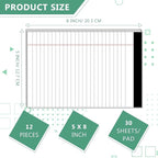 Legal Pads 5×8 Inch Notepad, 12 Pack Note Pads College Ruled Perforated Memo Pad for Work Study Daily Note Taking List, Lined Writing Pads Memo Refills Notepads for Office Home School, 30 Sheet/Pad