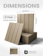Large Felt Bulletin Board 48" x 36" Cork Board Alternative-12 Pack with 70 Safe Removable Adhesive Tabs, Cork Boards for Walls for Home Office Classroom Pin Board-Earth Brown