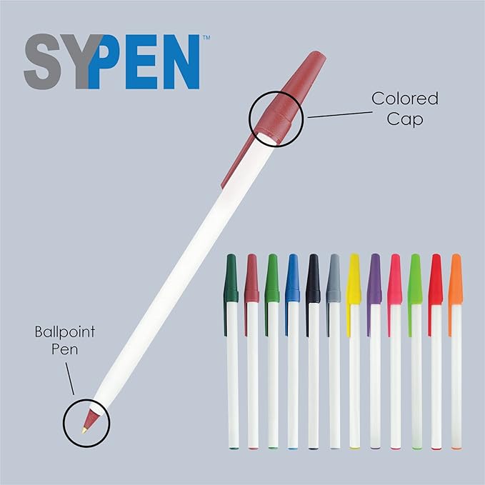 Personalized Stick Pens With your Custom Logo or Text-500 Pack Bulk-for Businesses, Parties, and Events, Custom Printed Slim Ballpoint Pens with Cap, Light Blue, Black Ink