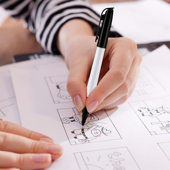 200 Pack 0.4mm Ultra Fine Point Permanent Marker Bulk, Fine Tip Permanent Markers Set, Quick Dry, Waterproof, Durable, Works on Paper, Glass, Ceramic, Plastic, Wood, Rock, Metal (Black)